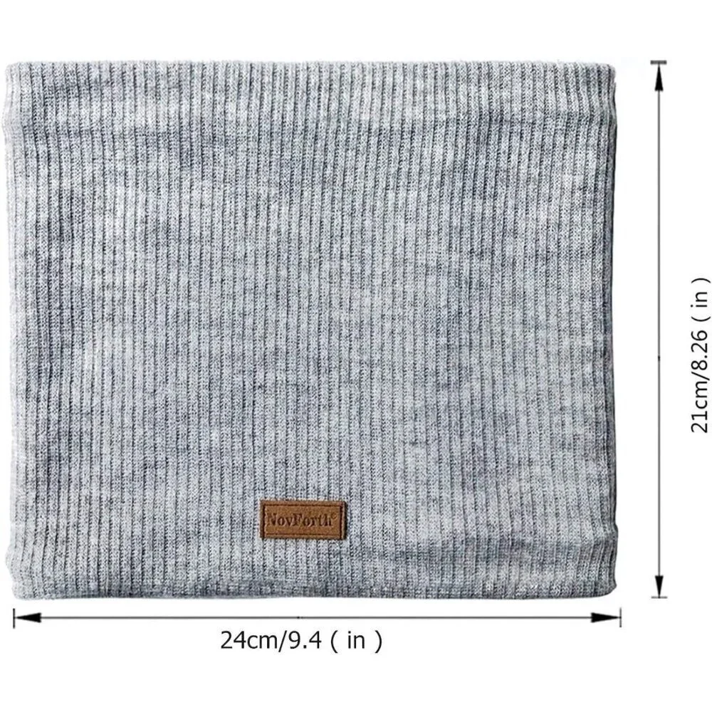 Men's Light Grey Winter Ski Neck Gaiter Face Scarf Fleece Windproof Scarves